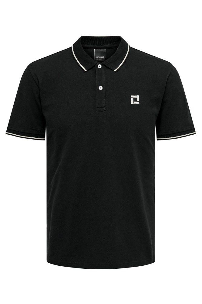 ONSFLETCHER SLIM SS POLO NOOS 22024827 BLACK/BRIGHT WHITE